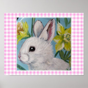 WHITE SPRING BUNNY POSTERS & PRINTS