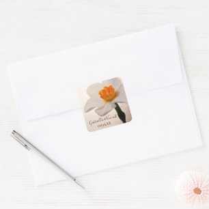 White Spring Daffodil Wedding Envelope Seals