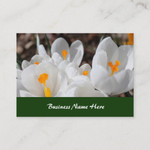 white spring flowers business card
