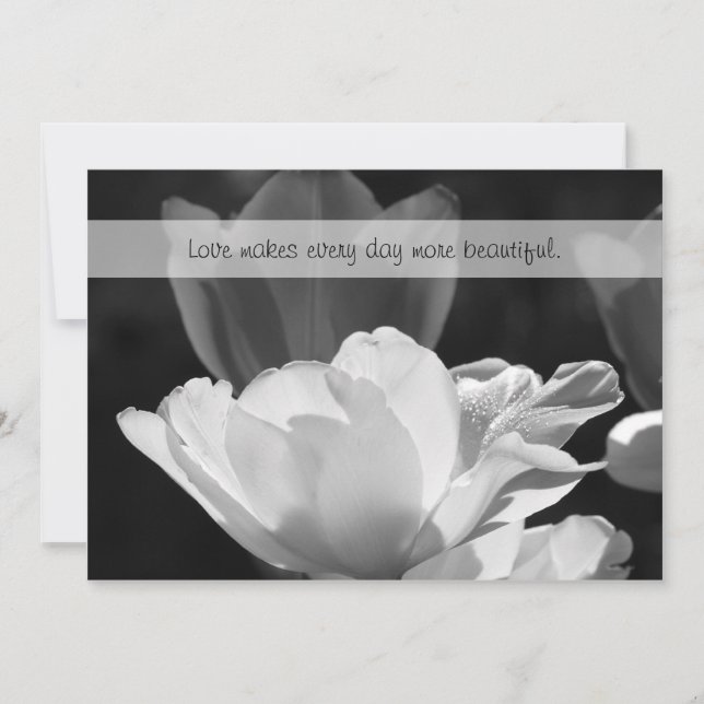 White Spring Tulip Vow Renewal Invitation (Front)