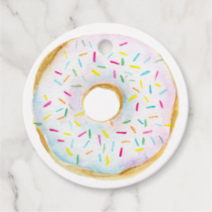 White Sprinkle Doughnut Baby Shower Thank You Favour Tags