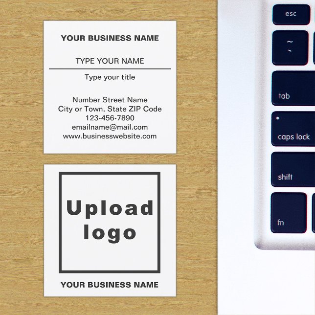 White Square Business Card (The front and back of the white square business card)