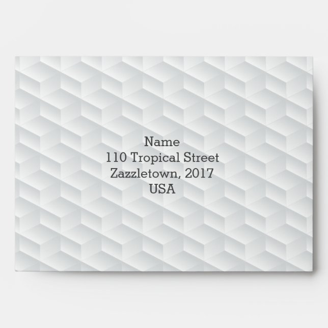 White square embossed envelope (Front)