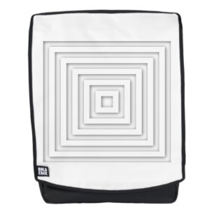 White Square Geometric Backpack