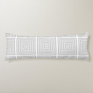 White Square Geometric Body Cushion