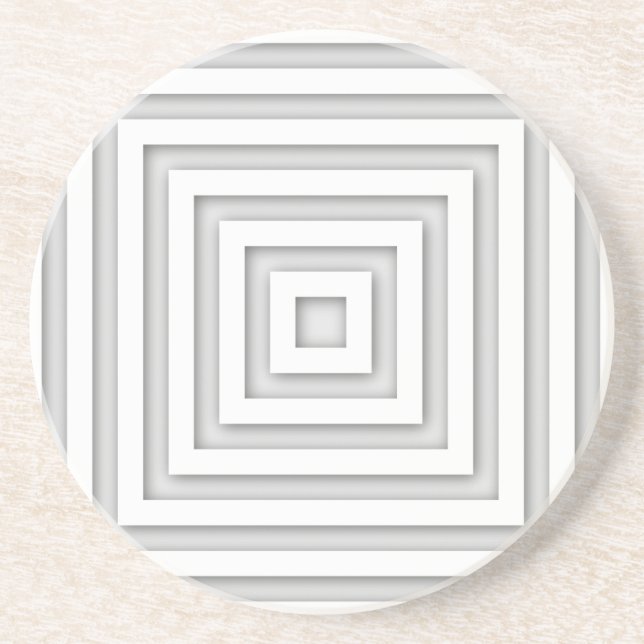 White Square Geometric Coaster (Front)