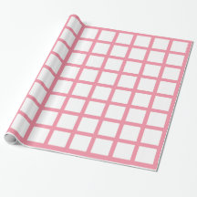 White Squares on Salmon Pink Wrapping Paper