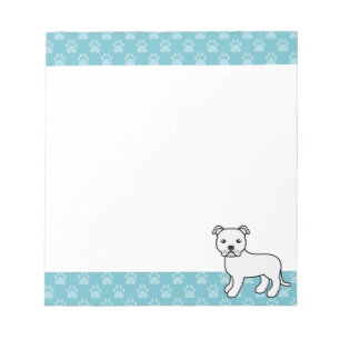 White Staffordshire Bull Terrier Dog Drawing Notepad