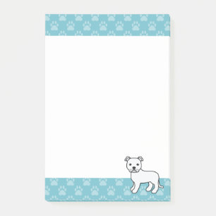White Staffordshire Bull Terrier Dog Drawing Post-it Notes