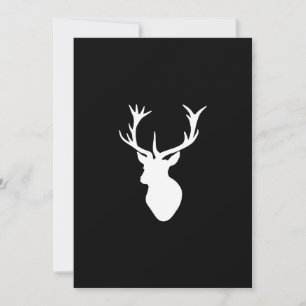 White Stag Head with Antlers Invitation