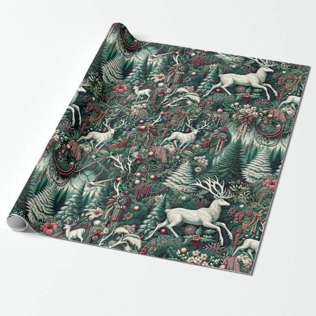 White Stag II Holiday Gift Wrap (Unrolled)