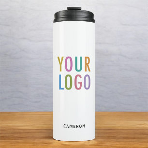 White Stainless Steel Tumbler Business Logo 12 oz