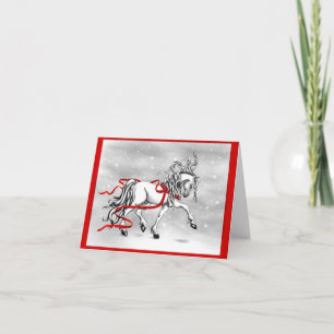 White Stallion Christmas Design Holiday Card