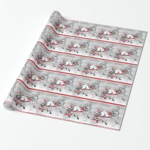 White Stallion Christmas Design Wrapping Paper