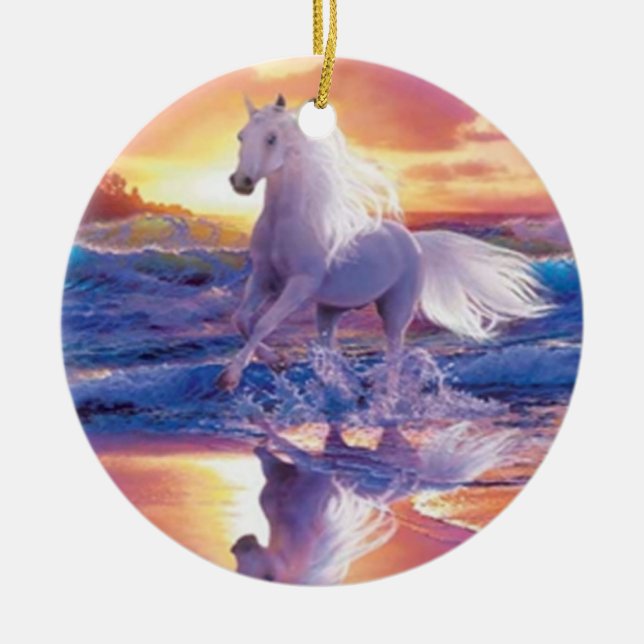 White Stallion Ornament (Front)