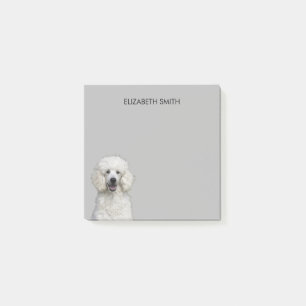 White Standard Poodle Dog Post-it Notes