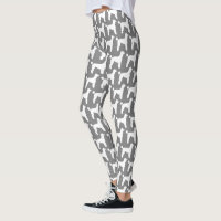 White Standard Poodle Dog Silhouettes Pattern