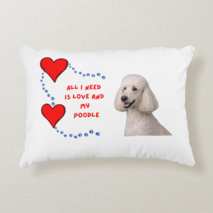 White Standard Poodle   Photorealistic Dog Pillow