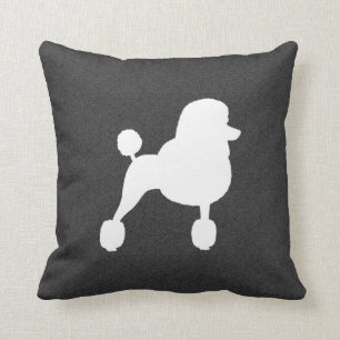 White Standard Poodle Silhouette Cushion