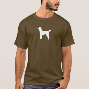 White Standard Poodle Silhouette   Dog Breed T-Shirt