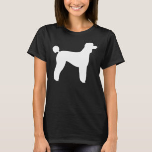 White Standard Poodle Silhouette S T-Shirt