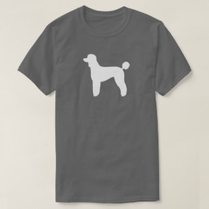 White Standard Poodle Silhouette T-Shirt