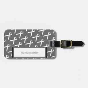 White Standard Ribbon by Kenneth Yoncich Luggage Tag