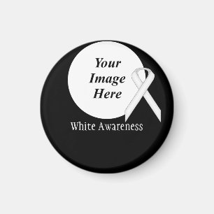 White Standard Ribbon by Kenneth Yoncich Magnet