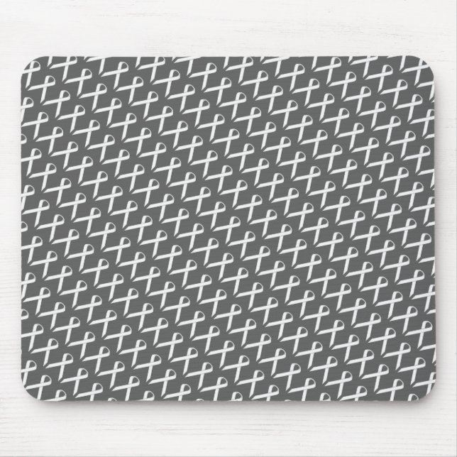 White Standard Ribbon by Kenneth Yoncich Mouse Pad (Front)