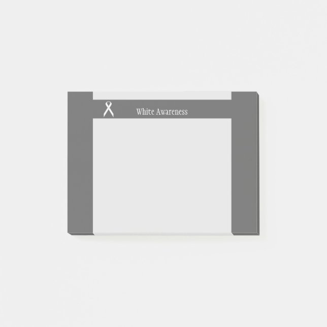 White Standard Ribbon by Kenneth Yoncich Post-it Notes (Front)