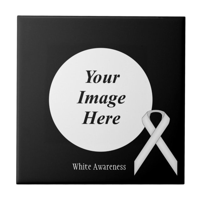 White Standard Ribbon by Kenneth Yoncich Tile (Front)