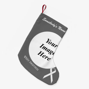 White Standard Ribbon Template by Kenneth Yoncich Small Christmas Stocking