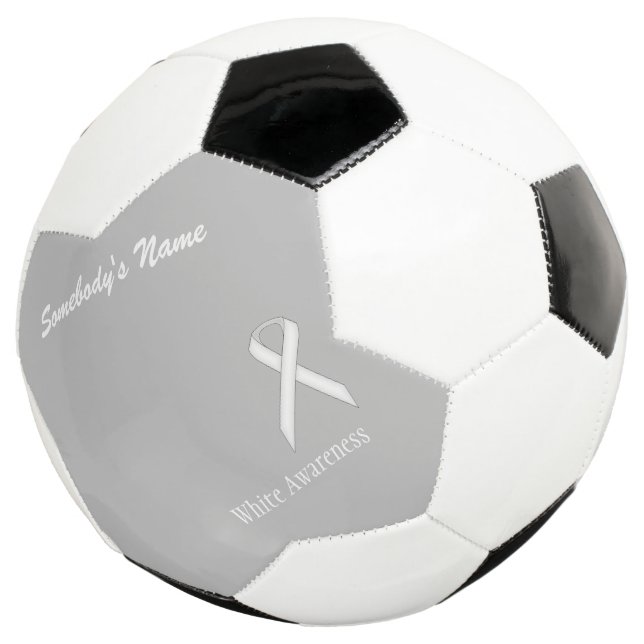 White Standard Ribbon Template by Kenneth Yoncich Soccer Ball (Three Quarter)