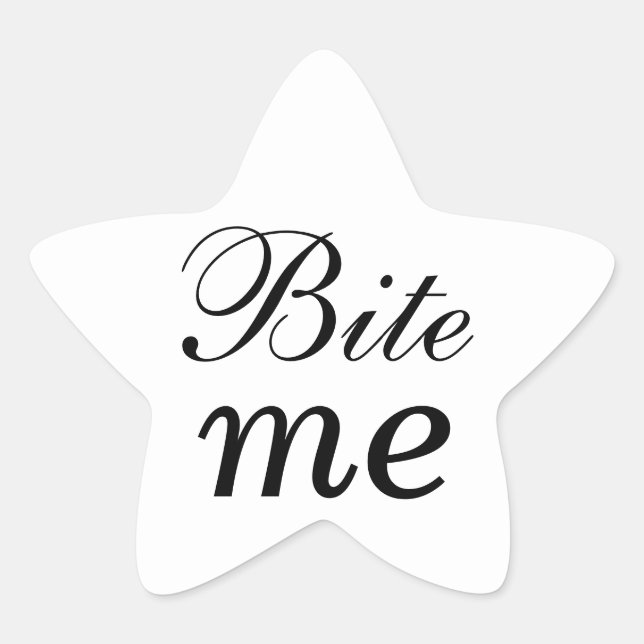 White Star Bite Me Sticker (Front)