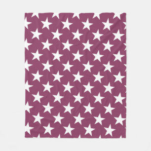 White Star Chic Bordeaux Colour Design Modern Star Fleece Blanket