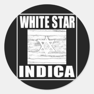 WHITE STAR INDICA CLASSIC ROUND STICKER