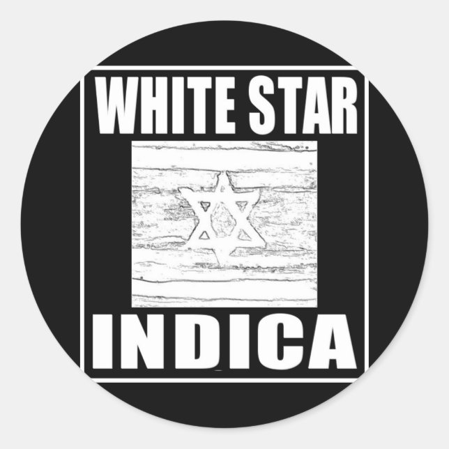 WHITE STAR INDICA CLASSIC ROUND STICKER (Front)