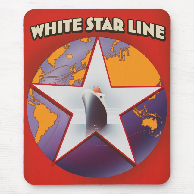 White Star line Cruise ship commercial. Mouse Pad (Front)