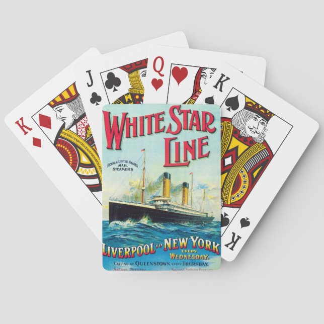 WHITE STAR LINE OCEAN MAIL STEAMER PLAYING CARDS (Back)