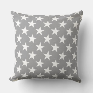White Star Modern Elegant Grey Color Background Cushion