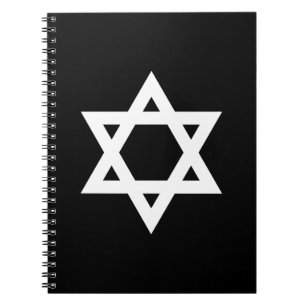 White Star of David Spiral Notebook