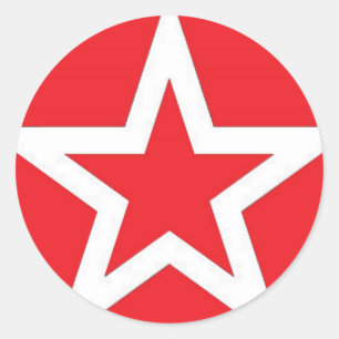 White Star on Red - Sticker