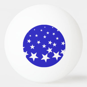 White star pattern on blue background ping pong ball