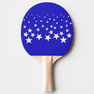 White star pattern on blue background ping pong paddle