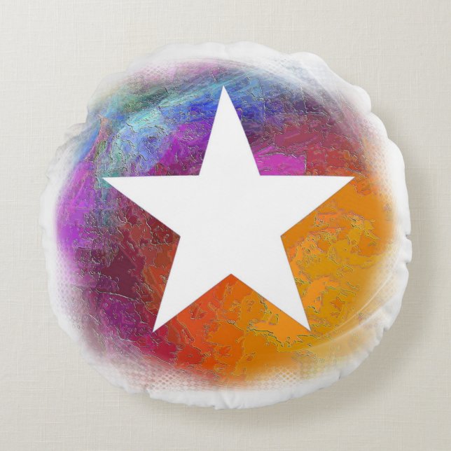 White Star Round Cushion (Front)