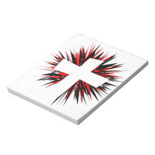 WHITE STARBURST CROSS NOTEPAD