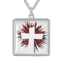 WHITE STARBURST CROSS