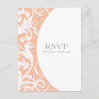 White Starfish Coral Beach Elegant Wedding RSVP
