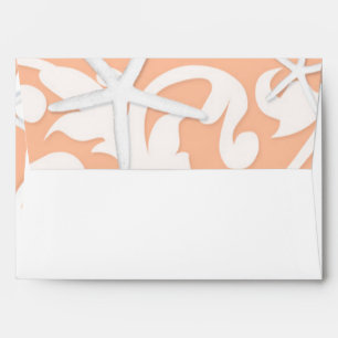 White Starfish Coral Beach Wedding Invitation Envelopes