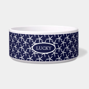 White starfish on a navy blue background